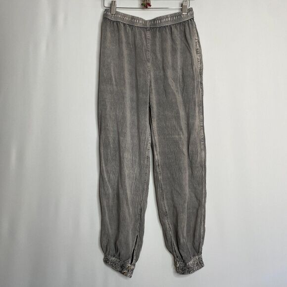 Rhea Pants Grey Pull-On Drawstring Soft Flow Viscose Pockets Embroidered XS - Picture 1 of 12